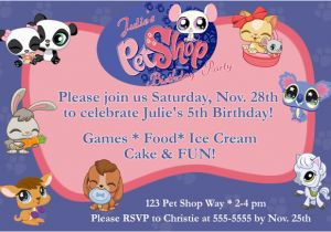 Littlest Pet Shop Birthday Invitations Printed Littlest Pet Shop Custom Birthday Invitations Ebay