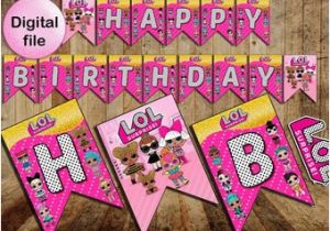 Lol Surprise Happy Birthday Banner Lol Surprise Labels Etsy