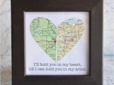 Long Distance Relationship Birthday Gifts for Him Long Distance Relationship Couple Map Heart Framed with Text