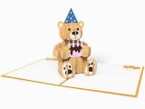 Lovepop Birthday Cards Gold Birthday Bear Pop Up Birthday Card Lovepop