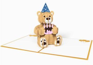 Lovepop Birthday Cards Gold Birthday Bear Pop Up Birthday Card Lovepop