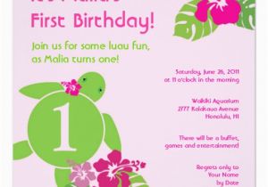 Luau 1st Birthday Invitations Aloha Honu First Birthday Luau Invitation Zazzle
