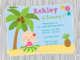 Luau 1st Birthday Invitations Diy Luau Baby Girl First Birthday Invitation Coordinating