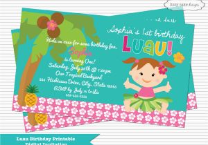 Luau 1st Birthday Invitations Hawaiian First Birthday Invitations Lijicinu A91e07f9eba6