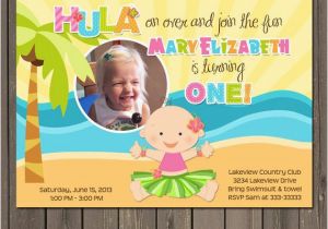 Luau 1st Birthday Invitations Luau 1st Birthday Invitation Hawaiian Luau 1st Birthday