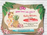 Luau 1st Birthday Invitations Luau 1st First Birthday Invitation Girl Boy Vintage Baby