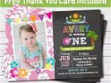 Luau 1st Birthday Invitations Luau Birthday Invitation Girl 1st First Birthday Invitation