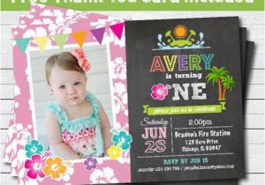 Luau 1st Birthday Invitations Luau Birthday Invitation Girl 1st First Birthday Invitation