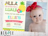 Luau 1st Birthday Invitations Luau Birthday Party Invitation Pineapple by Littlebirdieprints