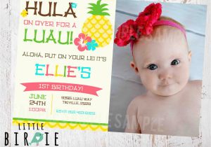 Luau 1st Birthday Invitations Luau Birthday Party Invitation Pineapple by Littlebirdieprints