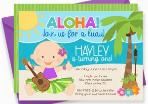 Luau 1st Birthday Invitations Luau Invitation 1st Birthday Invitation Luau Baby