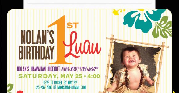 Luau 1st Birthday Invitations Nealon Design Luau Birthday Invitation