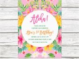 Luau 1st Birthday Invitations Tropical Birthday Invitation Luau Birthday Invitation