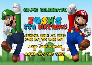 Luigi Birthday Invitations Free Printable Super Mario Brothers Birthday Invitations