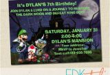 Luigi Birthday Invitations Luigi 39 S Mansion Invitation Super Mario Birthday Luigi