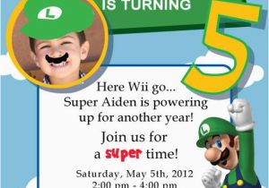 Luigi Birthday Invitations Super Mario Birthday Party Super Mario Birthday Luigi