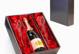 Luxury Birthday Presents for Him Veuve Clicquot Rose Champagne with 2 Branded Flutes In A