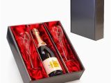 Luxury Birthday Presents for Him Veuve Clicquot Rose Champagne with 2 Branded Flutes In A