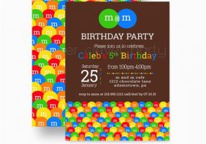 M M Birthday Party Invitations M and M Birthday Party Invitations Kids Colorful Candy