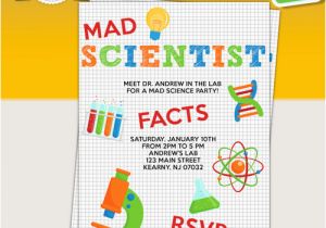 Mad Scientist Birthday Invitations Mad Scientist Birthday Party Printable Invitations