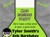 Mad Scientist Birthday Party Invitations Mad Scientist Party Invitation