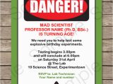 Mad Scientist Birthday Party Invitations Science Party Invitations Mad Science Birthday Party