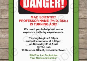 Mad Scientist Birthday Party Invitations Science Party Invitations Mad Science Birthday Party