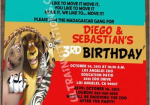 Madagascar Birthday Invitations Madagascar 3 Party Invitations Printable or Prints