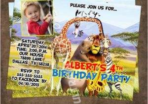 Madagascar Birthday Invitations Madagascar 3 Photo Cards Invitations Penguins Invites