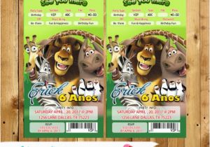 Madagascar Birthday Invitations Madagascar Backstage Pass Ticket Concert Invitations