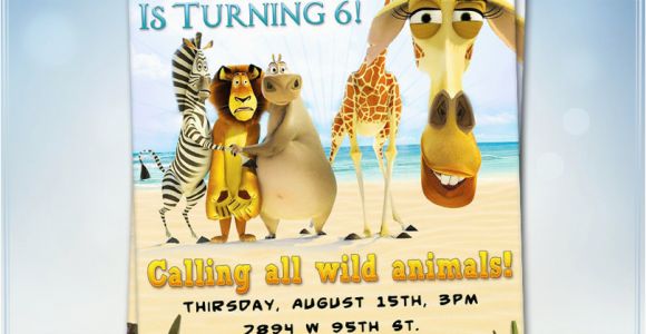 Madagascar Birthday Invitations Madagascar Birthday Invitation Madagascar Party Invitation