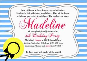 Madeline Birthday Party Invitations Madeline Lewis Animal Crackers Exclusive Madeline 5th