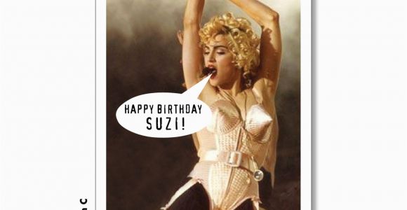 Madonna Birthday Card Madonna Happy Birthday Card Personalized Madonna Card Super