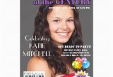 Magazine Cover Birthday Cards Birthday Bash Blue Purple Magazine Cover Any Age Card