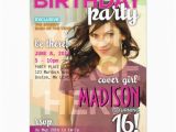 Magazine Cover Birthday Invitations Sweet 16 Magazine Cover Birthday Invitation Zazzle