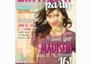 Magazine Cover Birthday Invitations Sweet 16 Magazine Cover Birthday Invitation Zazzle