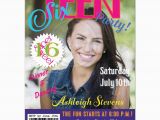 Magazine Cover Birthday Invitations Sweet 16 Photo Birthday Invitation Magazine Cover Style