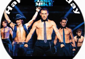 Magic Mike Birthday Card 7 5 Personalised Magic Mike Edible Icing or Wafer Cake top
