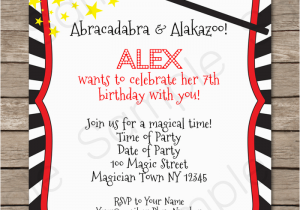 Magic Show Birthday Invitations Magic Party Invitations Template Birthday Party