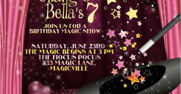 Magic Show Birthday Invitations Magic Show Invitation Magic Show Party Party Invitations