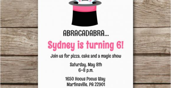 Magic Show Invitations Birthday Printable Magic Birthday Invitation Magic Show Birthday