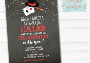 Magic Show Invitations Birthday Printable Magic Show Chalkboard Birthday Invitation