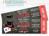 Magic Show Invitations Birthday Printable Magic Show Ticket Birthday Invitation Magician