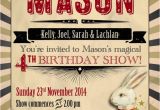 Magic themed Birthday Invitations Abracadabra A Boy 39 S Vintage Magic Birthday Party