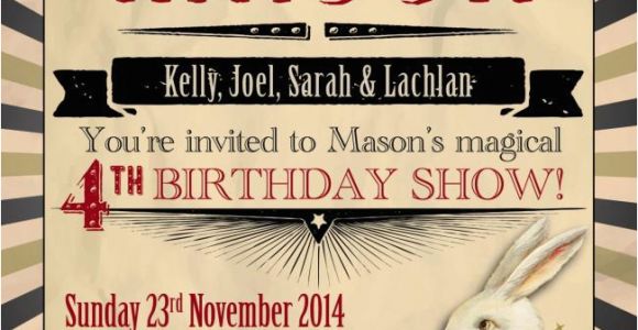 Magic themed Birthday Invitations Abracadabra A Boy 39 S Vintage Magic Birthday Party
