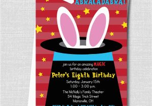 Magic themed Birthday Invitations Boy Magic Birthday Party Invitation Magic by Katarinaspaperie