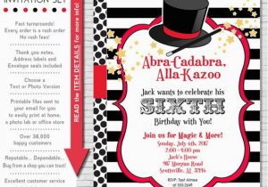 Magic themed Birthday Invitations Magic Party Invitation Magic Birthday Invitation Magic