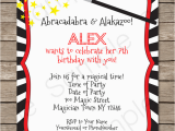 Magic themed Birthday Invitations Magic Party Invitations Template Birthday Party