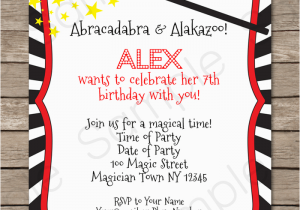 Magic themed Birthday Invitations Magic Party Invitations Template Birthday Party