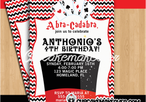 Magic themed Birthday Invitations Magic themed Birthday Party Invitation Personalized